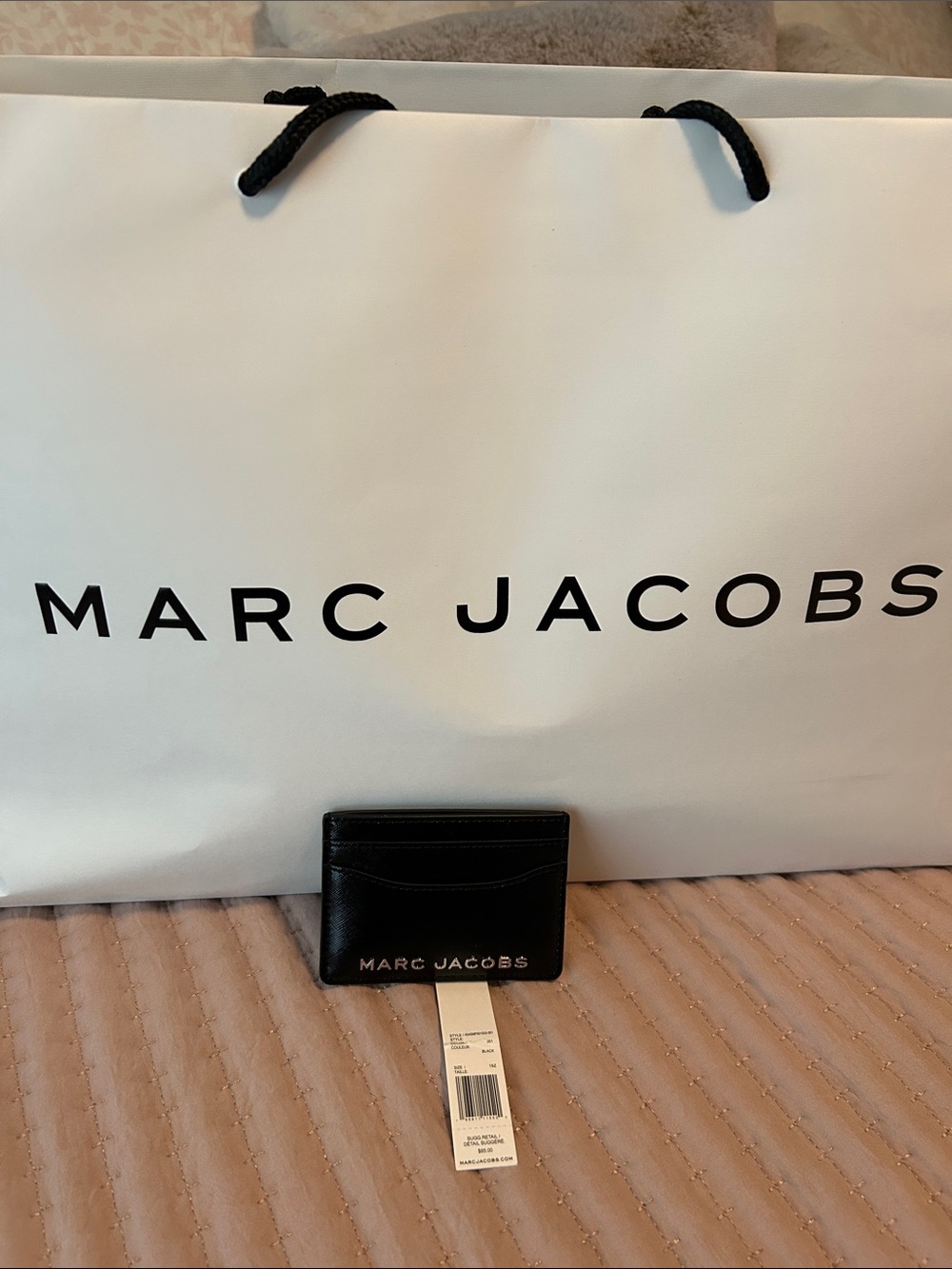 Marc Jacobs Black Leather Slim Card Holder NWT